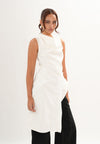 Fiorre Sleeveless Tunic Top (Offwhite)