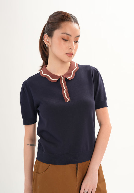 Fixy Short Sleeve Top (Navy)