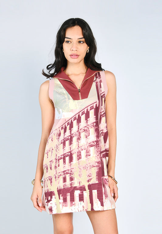 Nobleza Flamingo Sleeveless Dress (Multi)