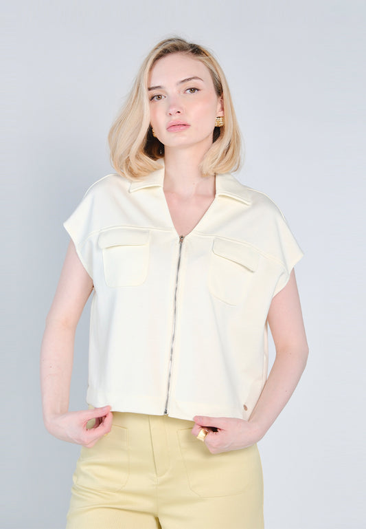 Nobleza Flemming Extended Sleeve Top (Cream)