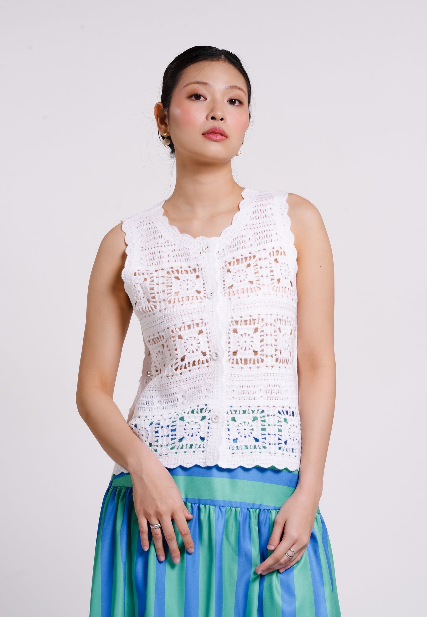Archetype Summer Essentials Fleur Sleeveless Top (Cream)