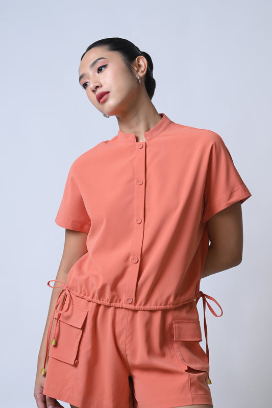 Flow Short Sleeve Top (Rust)