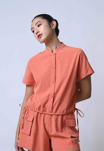 Flow Short Sleeve Top (Rust)
