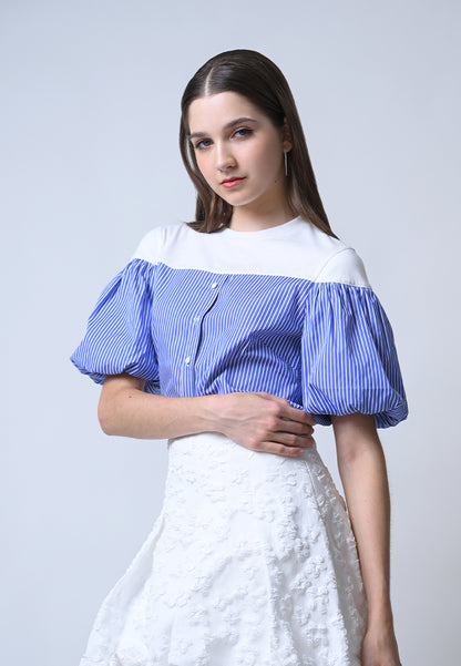 Flux Short Sleeve Top (White/Blue)