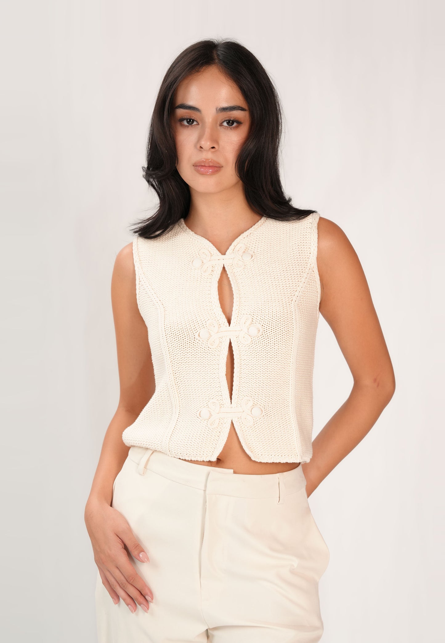 Frankey Sleeveless Top (Cream)