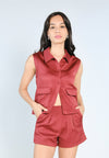 Nobleza Franz Sleeveless Vest Top (Burgundy)