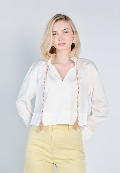 Nobleza Fredrinn Long Sleeve Top  (Off-white)