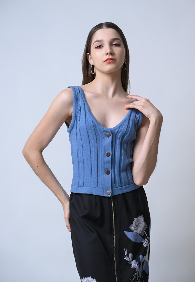 Frisky Sleeveless Top (Light Blue)
