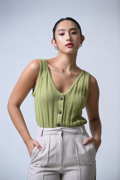 Frisky Sleeveless Top (Matcha)