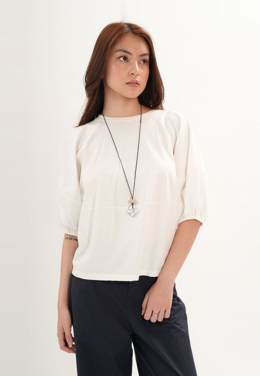 Fulton Quarter Sleeve Top (Offwhite)
