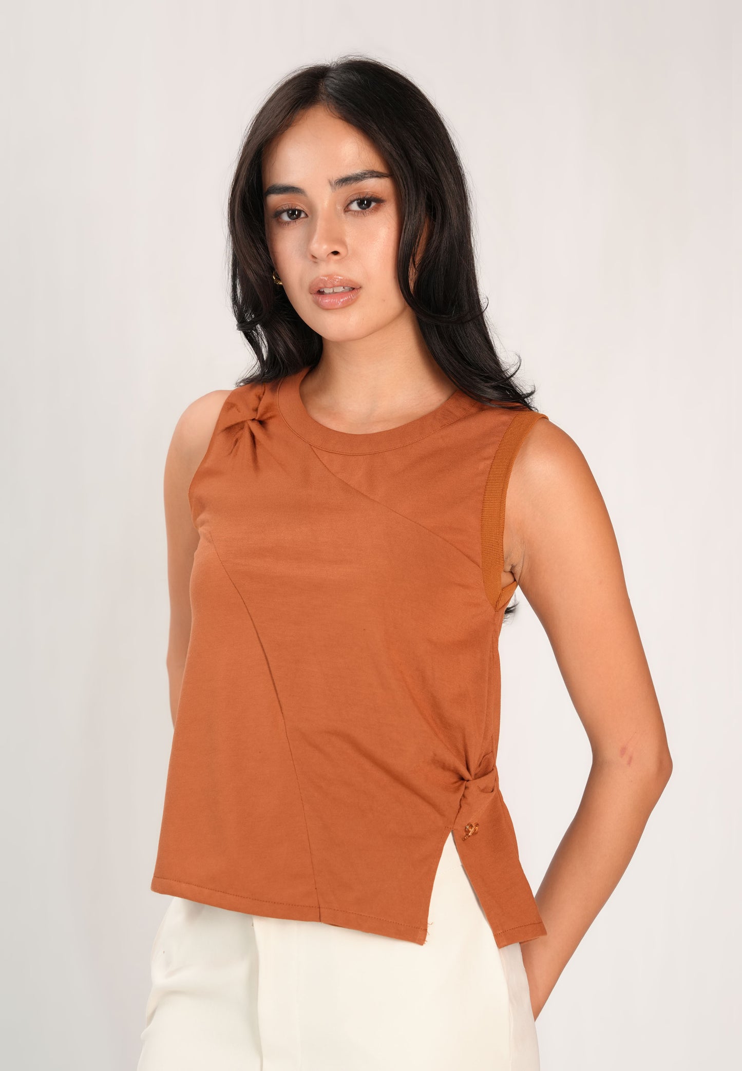 Fydel Sleeveless Top (Rust)