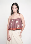Gabriele Sleeveless Top (Spot Print Brown)