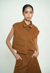 Gaella Extended Sleeve Top (Toffee)