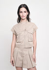 Gaile Short Sleeve Top (Taupe)