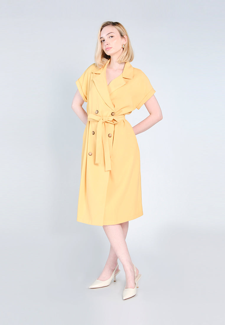 Nobleza Gani Extended Sleeve Dress (Yellow)