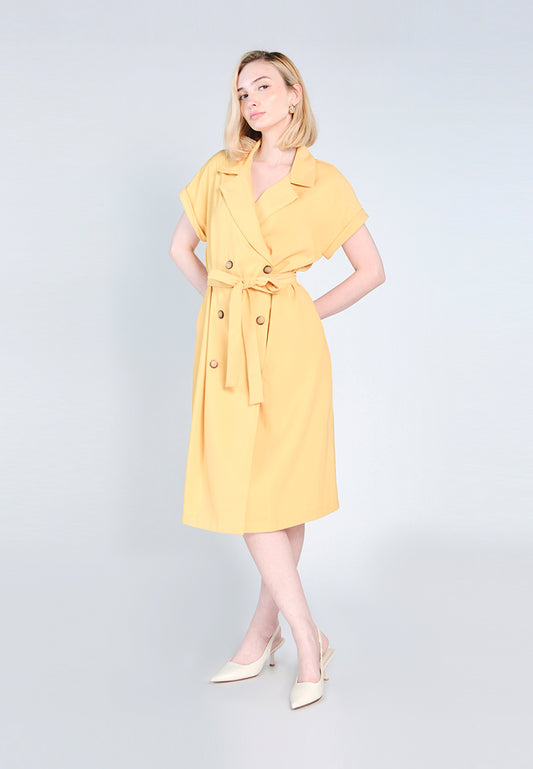 Nobleza Gani Extended Sleeve Dress (Yellow)