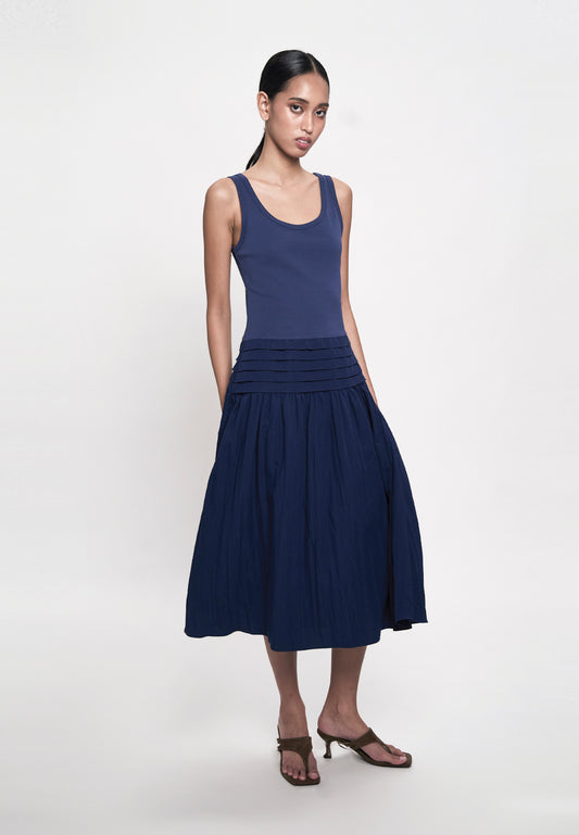 Garett Sleeveless Dress (Navy)