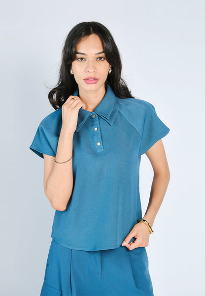 Nobleza Geeno Short Sleeve Top (Teal)