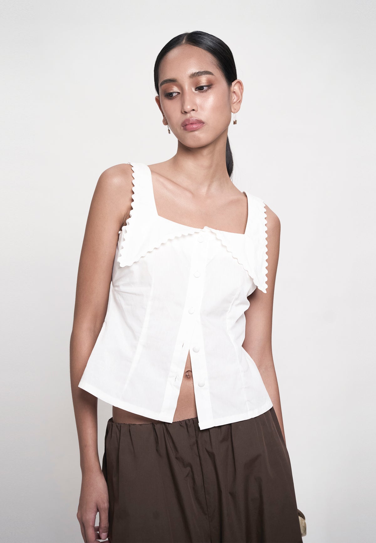 Gentry Sleeveless Top (Offwhite)