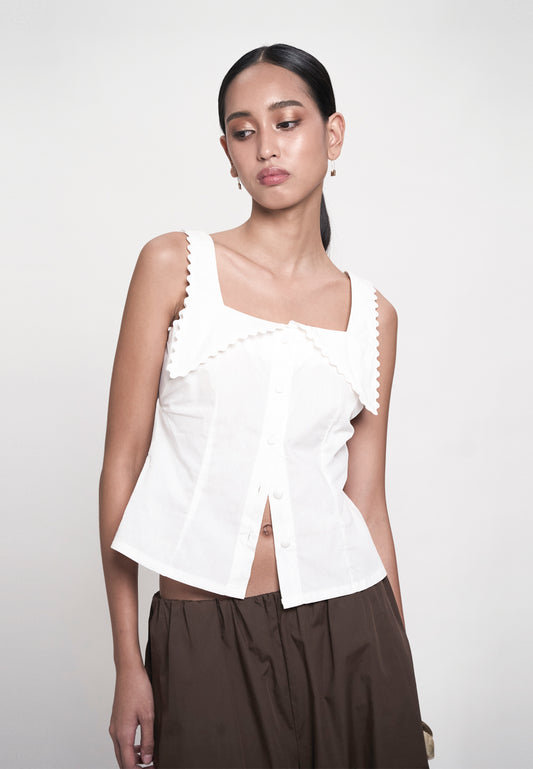 Gentry Sleeveless Top (Offwhite)