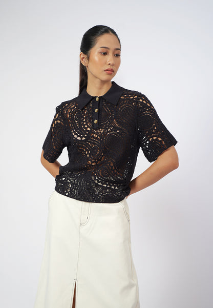 Raf Giana Short Sleeve Top (Black)