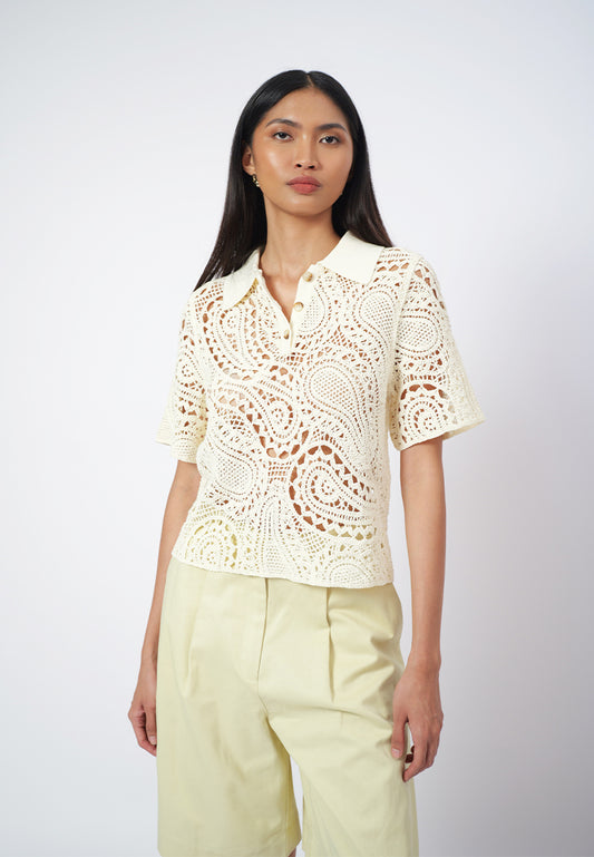 Raf Giana Short Sleeve Top (Yellow Butter)