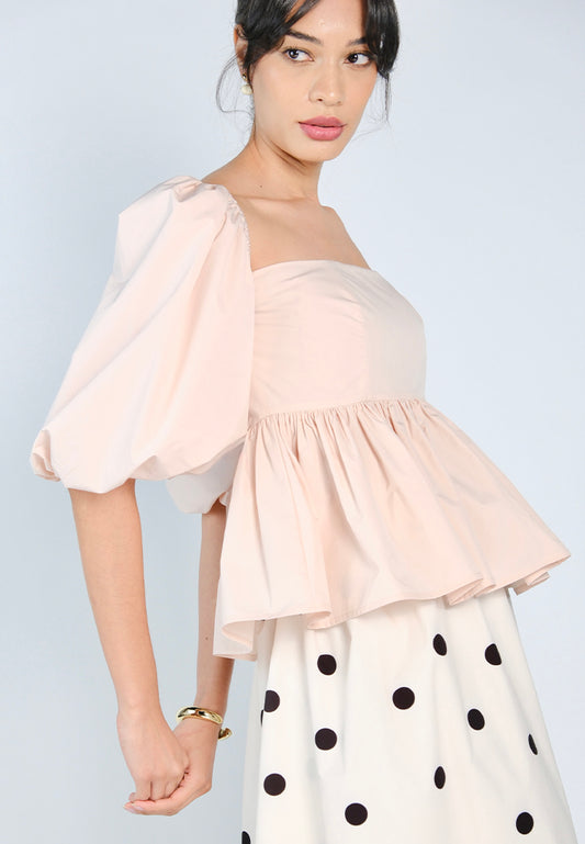Mark Bumgarner X Vania Romoff For Plains & Prints Gia Short Sleeve Top (Blush)