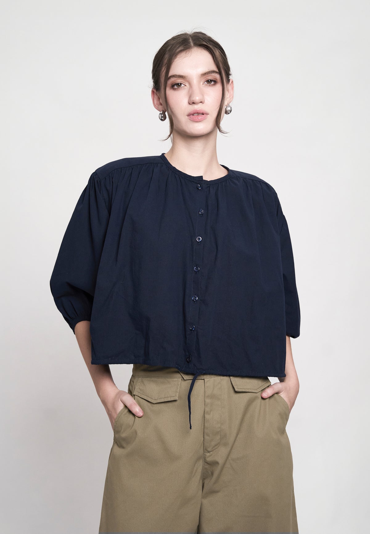Gibson Quarter Sleeve Top (Navy)