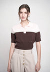Giffy Short Sleeve Top (Pink/Brown)