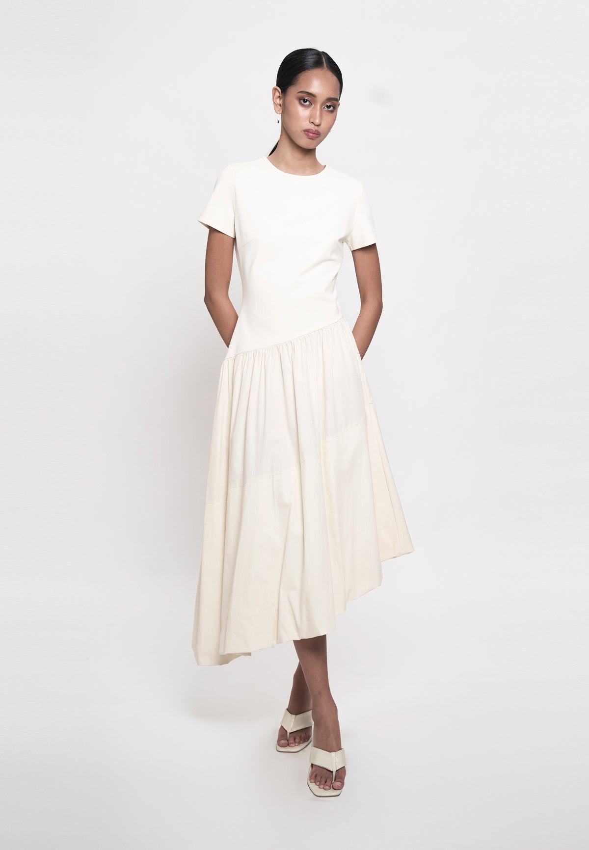Ginc Short Sleeve Dress (Cream)