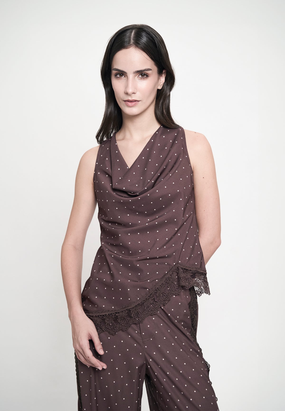 Giorgia Sleeveless Top (Printed Brown )