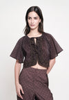 Giorgia Short Sleeve Top (Printed Brown)