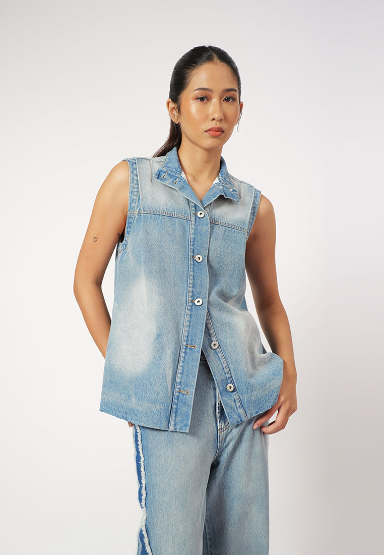 Raf Gizelle Sleeveless Vest Top(Denim)