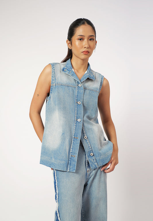 Raf Gizelle Sleeveless Vest Top(Denim)