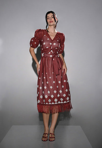 RAF Glassgow Short Sleeve Dress W/Inner (Burgundy)