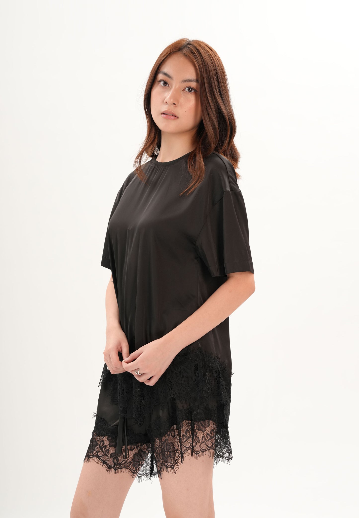 Archetype Refined Glossy Short Sleeve Top (Black)