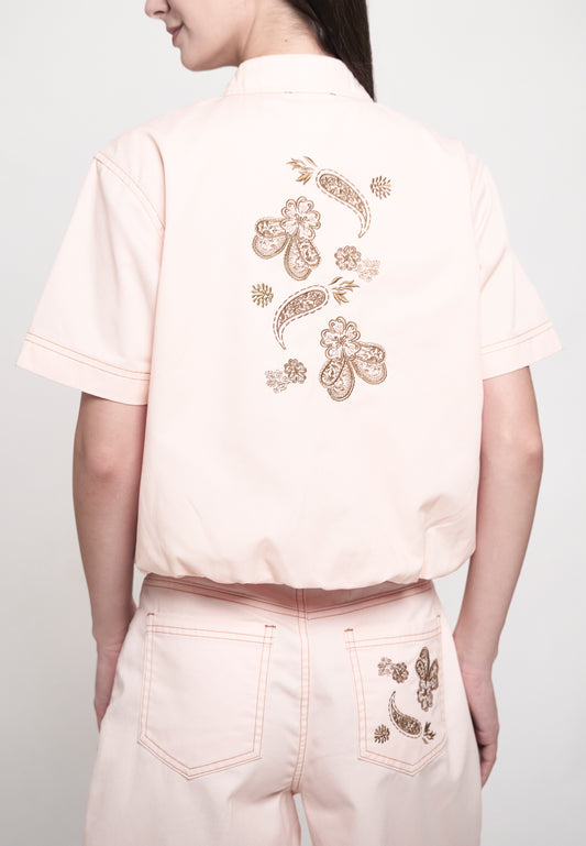 Glydel Short Sleeve Top (Light Pink)