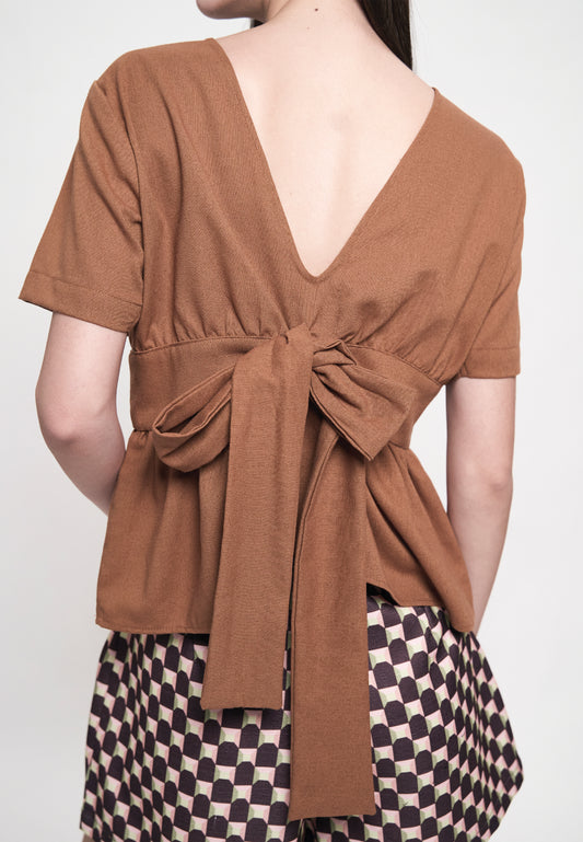 Grady Short Sleeve Top (Toffee )