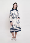 Greece Long Sleeve Dress (Printed Taupe)