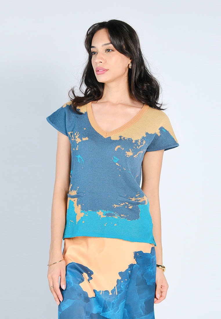 Nobleza Griffith Extended Sleeve Top (Multi)