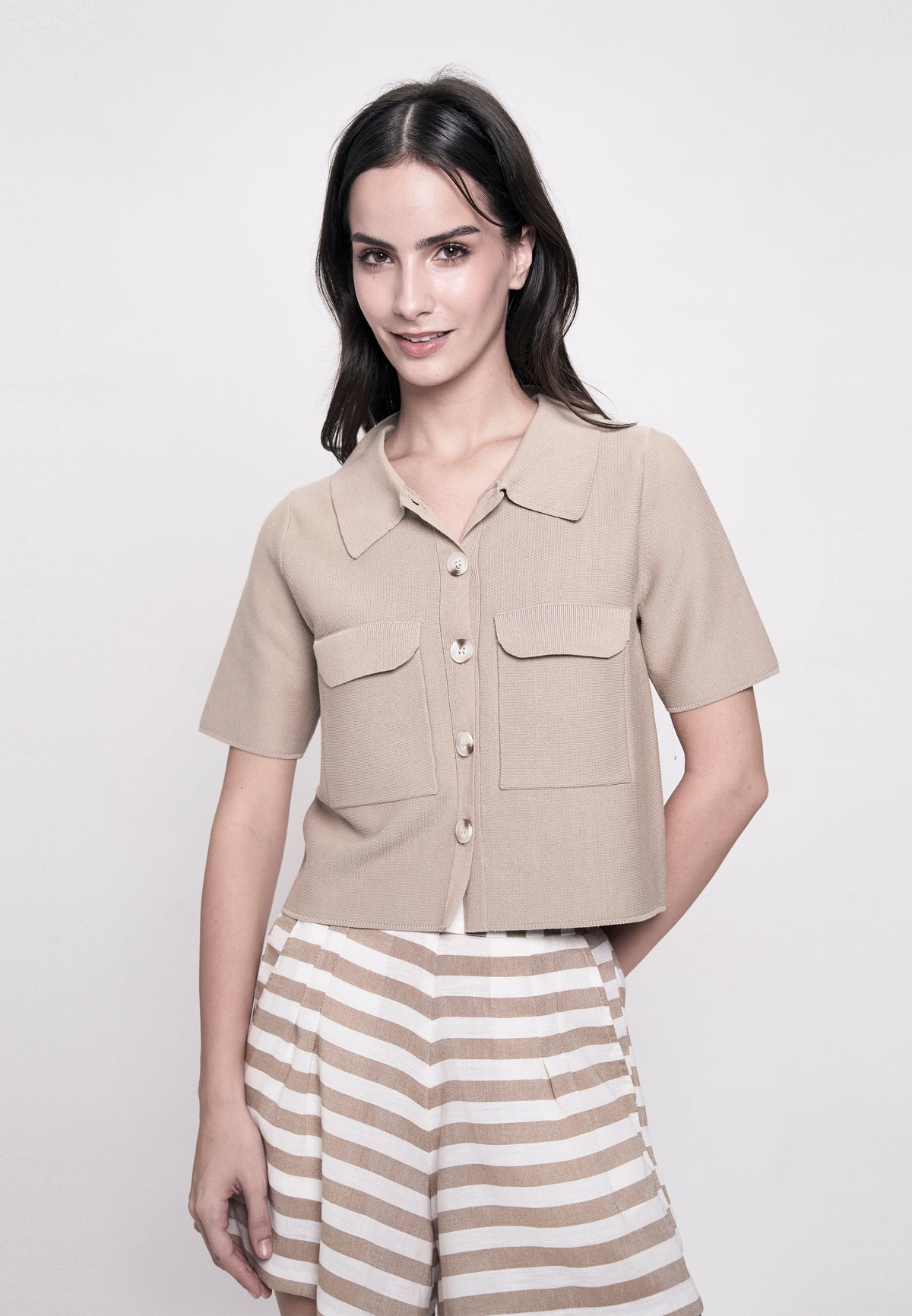 Guanna Short Sleeve Top (Taupe)