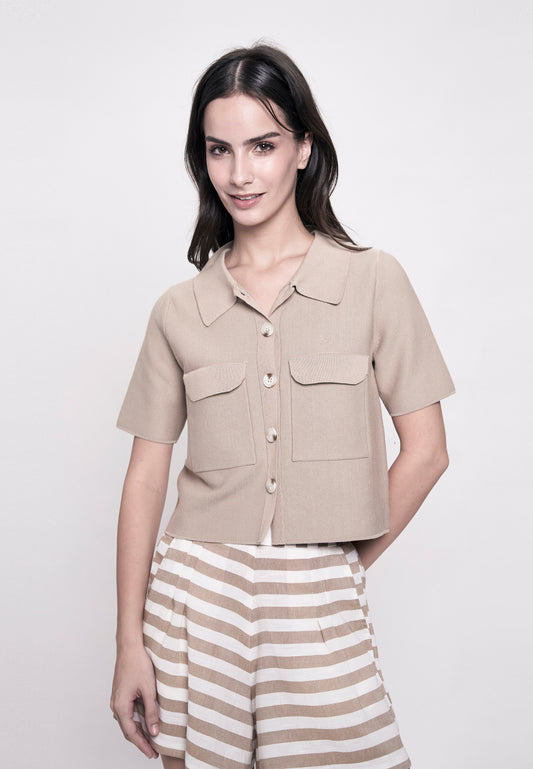 Guanna Short Sleeve Top (Taupe)