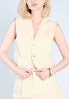 Nobleza Gulliver Sleeveless Vest Top (Beige)
