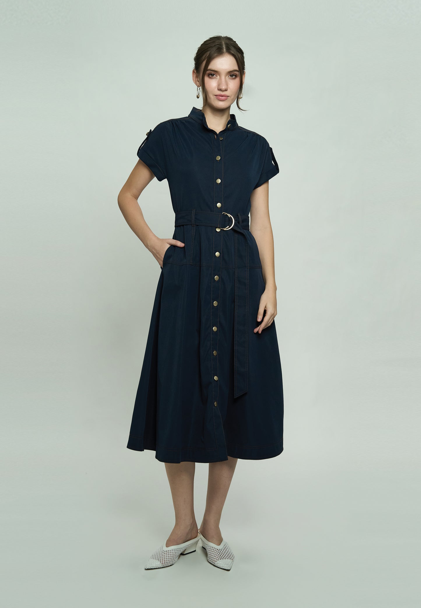 Gustava Extended Sleeve Dress (Navy)