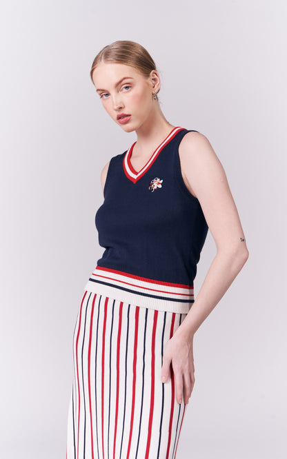 DNM Studios Halexa Sleeveless Top (Navy)