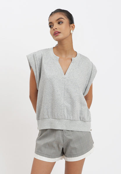 Raf Hana Extended Sleeve Top (Gray)