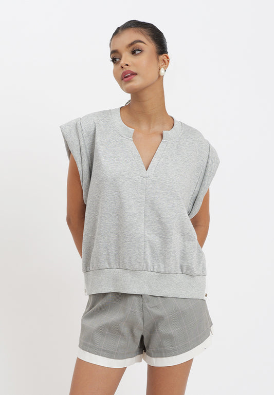 Raf Hana Extended Sleeve Top (Gray)