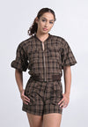 Archetype Travel Hanford Short Sleeve Top (Printed Brown)