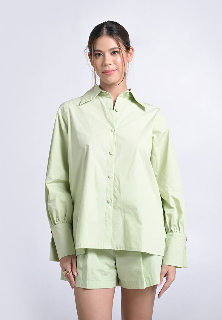 Archetype Travel Harkin Long Sleeve Top (Mint)