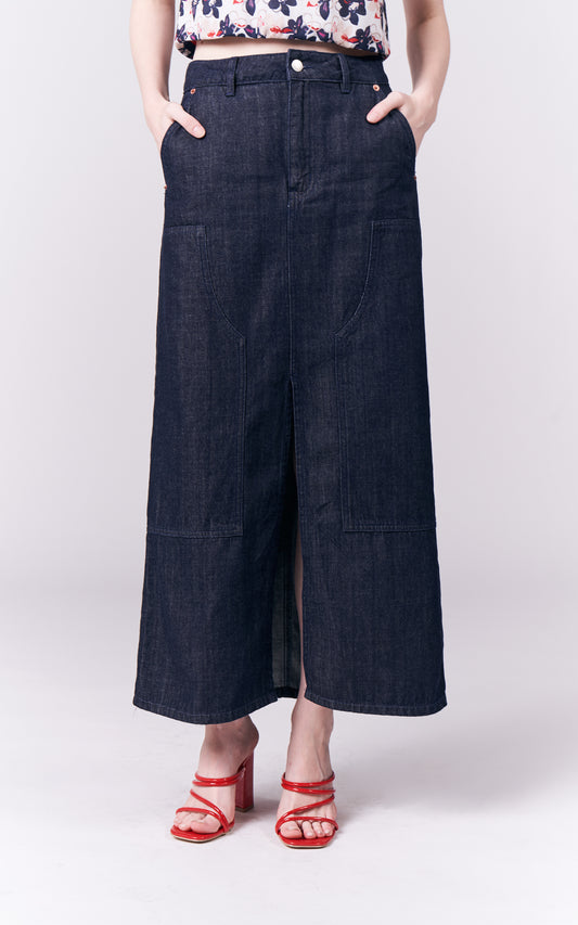 DNM Studios Harmonee Denim Skirt (Mid.Blue)